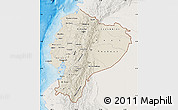 Shaded Relief Map of Ecuador, lighten, land only