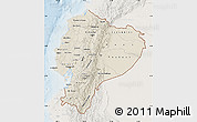 Shaded Relief Map of Ecuador, lighten