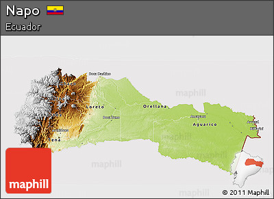 Physical 3D Map of Napo, cropped outside