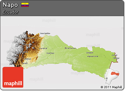 Physical 3D Map of Napo, cropped outside