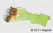 Physical 3D Map of Napo, cropped outside