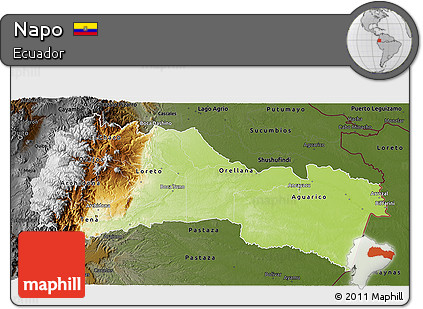 Physical 3D Map of Napo, darken