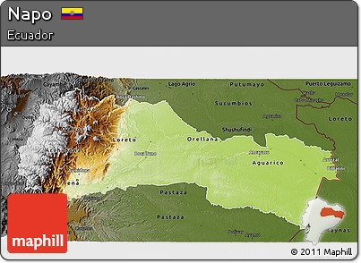 Physical 3D Map of Napo, darken