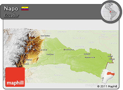 Physical 3D Map of Napo, lighten