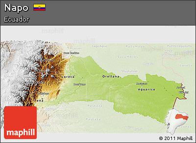 Physical 3D Map of Napo, lighten