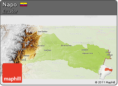 Physical 3D Map of Napo, lighten