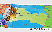 Physical 3D Map of Napo, political shades outside