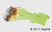 Physical 3D Map of Napo, single color outside