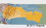 Political Shades 3D Map of Napo, semi-desaturated