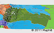 Satellite 3D Map of Napo, political shades outside