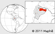 Blank Location Map of Napo, highlighted country, within the entire country