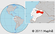 Gray Location Map of Napo, highlighted country