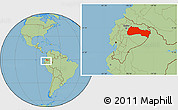 Savanna Style Location Map of Napo, within the entire country