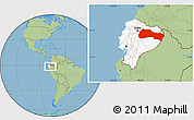Savanna Style Location Map of Napo, highlighted country, within the entire country