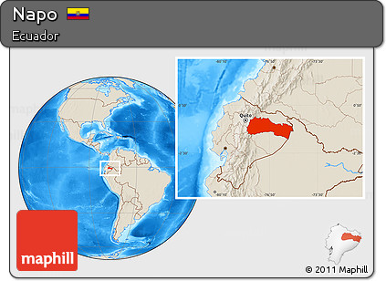 Shaded Relief Location Map of Napo