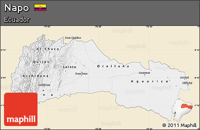Classic Style Map of Napo, single color outside