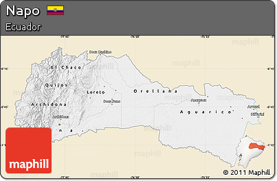 Classic Style Map of Napo, single color outside