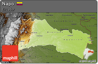 Physical Map of Napo, darken