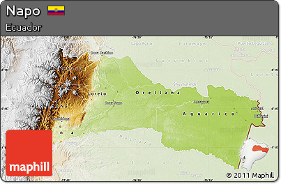 Physical Map of Napo, lighten