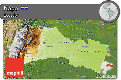 Physical Map of Napo, satellite outside