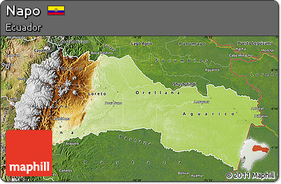 Physical Map of Napo, satellite outside