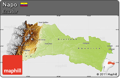 Physical Map of Napo, single color outside
