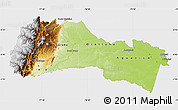 Physical Map of Napo, single color outside