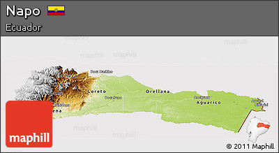 Physical Panoramic Map of Napo, cropped outside
