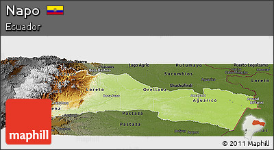 Physical Panoramic Map of Napo, darken