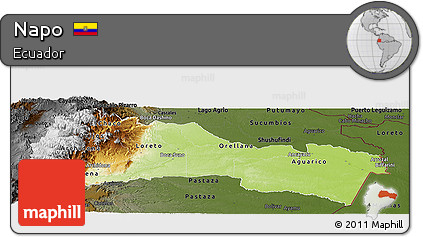 Physical Panoramic Map of Napo, darken