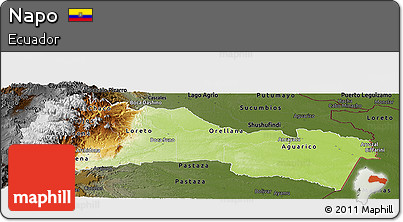 Physical Panoramic Map of Napo, darken
