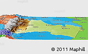 Physical Panoramic Map of Napo, political shades outside