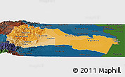 Political Shades Panoramic Map of Napo, darken