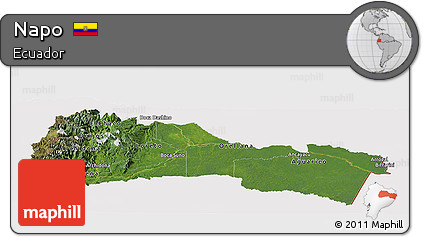 Satellite Panoramic Map of Napo, cropped outside