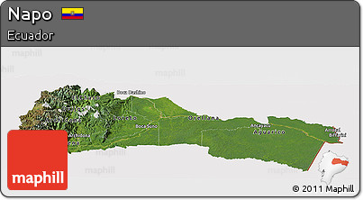Satellite Panoramic Map of Napo, cropped outside