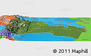 Satellite Panoramic Map of Napo, political shades outside