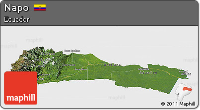 Satellite Panoramic Map of Napo, single color outside