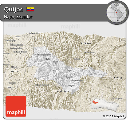 Classic Style 3D Map of Quijos