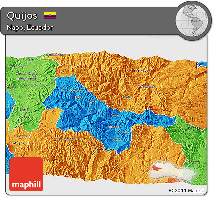 Political 3D Map of Quijos