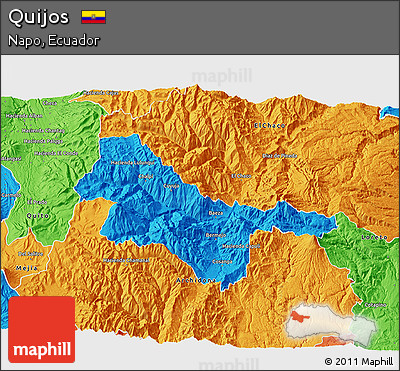 Political 3D Map of Quijos