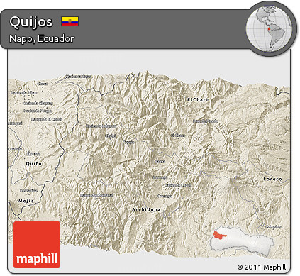 Shaded Relief 3D Map of Quijos