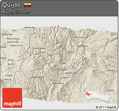 Shaded Relief 3D Map of Quijos
