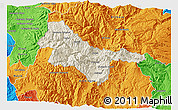 Shaded Relief 3D Map of Quijos, political outside