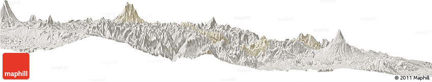 Shaded Relief Horizon Map of Quijos, semi-desaturated