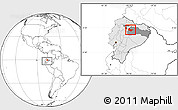 Blank Location Map of Quijos, highlighted country, highlighted parent region, within the entire country