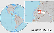 Gray Location Map of Quijos, highlighted parent region