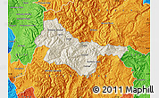 Shaded Relief Map of Quijos, political outside
