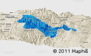 Political Panoramic Map of Quijos, shaded relief outside