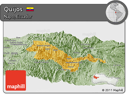 Savanna Style Panoramic Map of Quijos