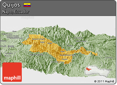 Savanna Style Panoramic Map of Quijos